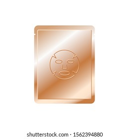 Facial sheet mask gold realistic mockup