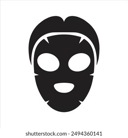 Facial sheet mask icon. Cosmetic fabric mask icon