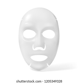 Facial sheet mask on white background. Vector illustration