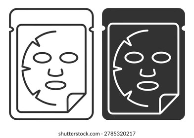 facial sheet mask single use skincare cosmetic product on transparent background