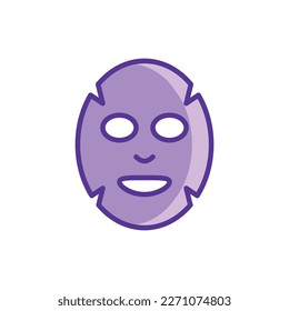 Facial sheet mask thin line icon. Modern vector illustration for beauty shop.