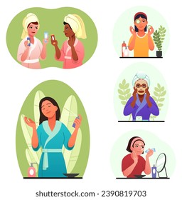 Facial Skin care concept for women