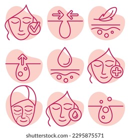 facial skin care set icon beauty