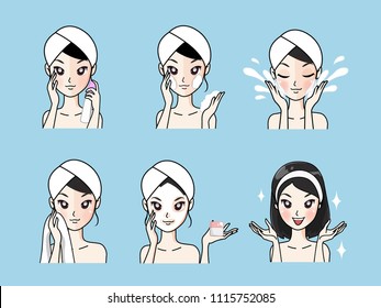 
Facial skin with vitamins mask. White skin without wrinkles.