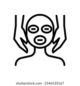 Facial spa icon in thin line style vector illustration graphic design