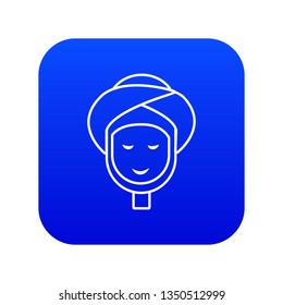 Facial spa treatment icon blue vector isolated on white background