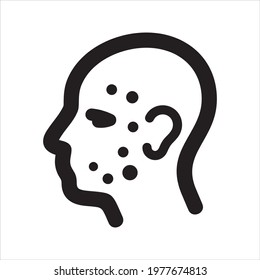 Facial spots icon. Dermatology icon, vector and glyph