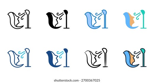 Facial steamer icon set multiple style collection 
