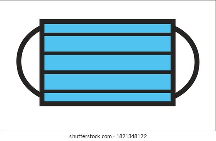 Facial surgical mask with straps. Isolated icon of protective equipment for doctors. Healthcare and protection during coronavirus outbreak. Medicine and danger, sickness prevention vector in flat