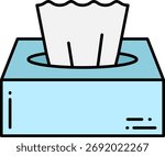 Facial Tissue Box Icon with Tissues