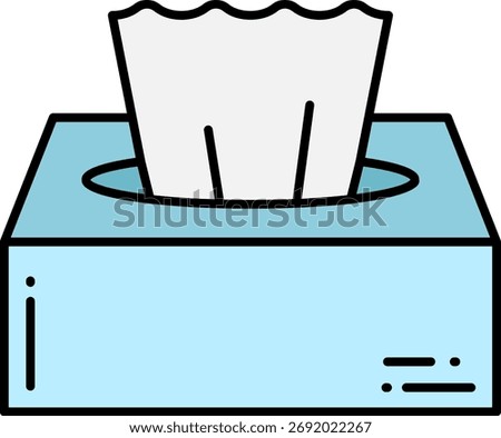 Facial Tissue Box Icon with Tissues