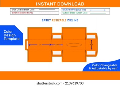Facial tissue customized box 9.5x4.75x4.25inch dieline template and 3D box design