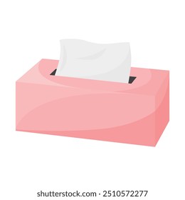 Facial tissues vector illustration on white background. Restroom tissue paper. Toilet paper.