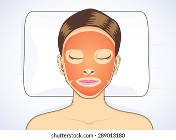 Facial Tomato Mask While Sleeping For Beauty Face Skin Treatment Of Women