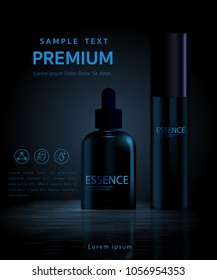 Facial Treatment Essence Skin care Beautiful on a dark blue background.