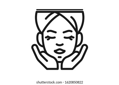 Facial treatment icon vector isolate 