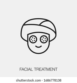 facial treatment icon vector. Linear style sign for mobile concept and web design. facial treatment symbol illustration. Pixel vector graphics - Vector.