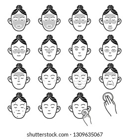 Facial treatment. Mask on the face. Face massage. Gray