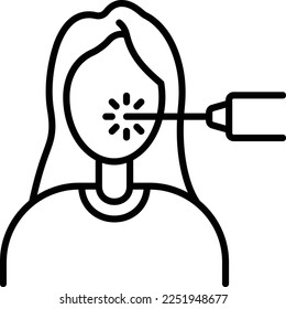 facial uplift or face-lift concept, face Rejuvenation vector line icon design, beauty and personal care symbol, cosmetic dermatology sign, body aesthetics stock illustration