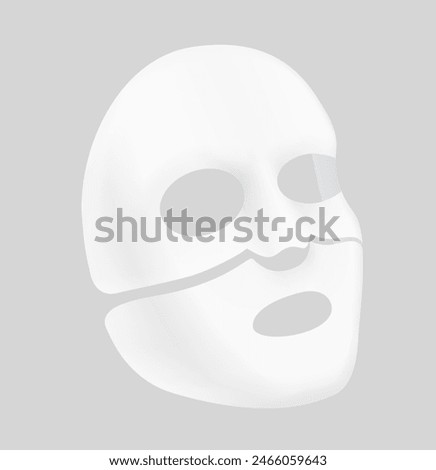 Facial upper lower cosmetic mask mockup. Vector illustration isolated on grey background. Can be use for template your design, presentation, promo, ad. EPS10.