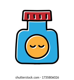 facial vitamins hand drawn icon vector design
