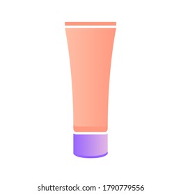 Facial wash packaging illustration. Facial soap bottle design. Body care tube icon
