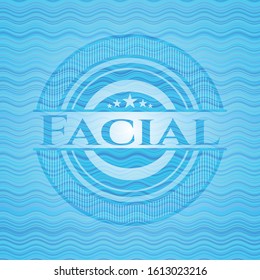 Facial water wave emblem background. Vector Illustration. Detailed.