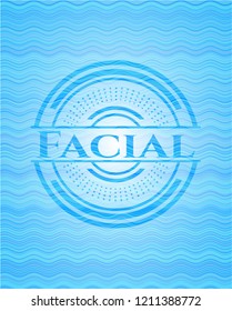 Facial water wave representation style emblem.