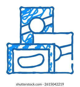 facial wax plates doodle icon sketch vector. facial wax plates sign. isolated symbol illustration
