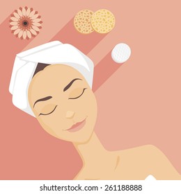 Facials. Cosmetic services. spa salon. A young girl in a beauty salon.