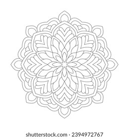 Facile Mandala design Coloring book page vector file