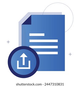 Facilitate document transfer with the upload document icon, allowing users to easily submit files for storage or sharing purposes.