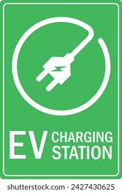 "Facilitar la carga del vehículo eléctrico con nuestro vector de punto de carga EV. Ideal para imágenes de transporte ecológicas. Diseño claro e informativo".