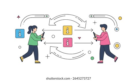 Facilitando o intercâmbio de informações e a conexão entre pessoas ideias de conceito