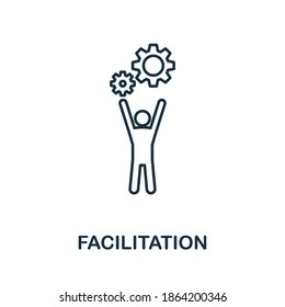 Facilitation icon. Simple line element from agile collection. Filled Facilitation icon for templates, infographics and more.