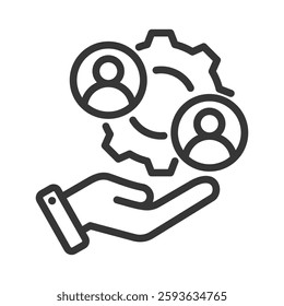 Facilitation Outline Icon Vector Illustration