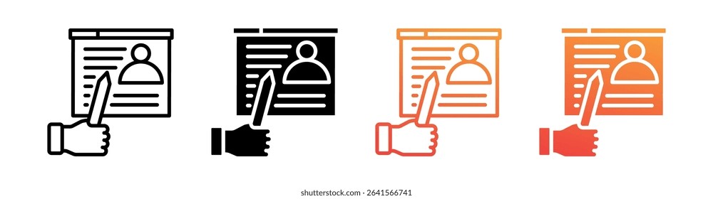 Facilitator Multi Style Icon Set Vector