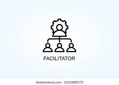 Ilustração De Símbolo De Vetor Ou De Sinal De Logotipo Do Facilitador