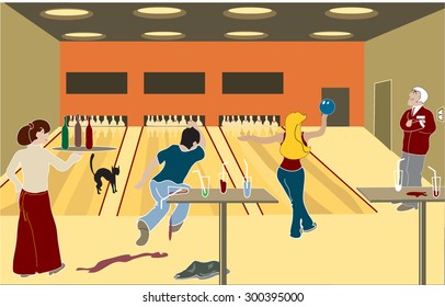 Facilities for bowling. Vector