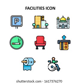 Facilities Flat Icon Vector Illustration 