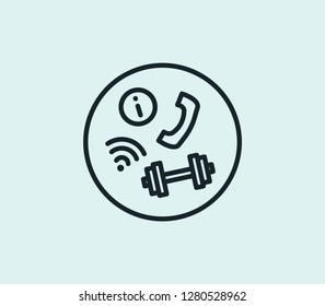 Facilities icon line isolated on clean background. Facilities icon concept drawing icon line in modern style. Vector illustration for your web mobile logo app UI design.