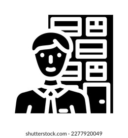 facilities manager repair worker glyph icon vector. facilities manager repair worker sign. isolated symbol illustration