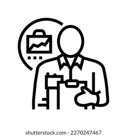 facilities manager repair worker line icon vector. facilities manager repair worker sign. isolated contour symbol black illustration