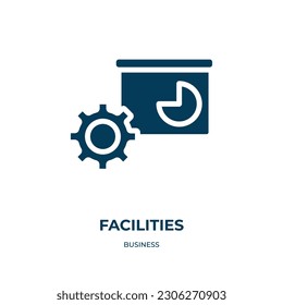 facilities vector icon. facilities, room, equipment filled icons from flat business concept. Isolated black glyph icon, vector illustration symbol element for web design and mobile apps