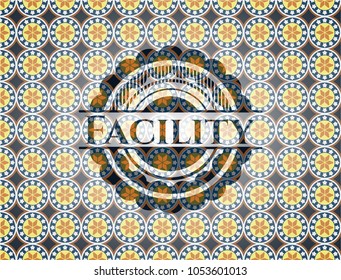 Facility arabic emblem. Arabesque decoration.