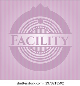 Facility badge with pink background