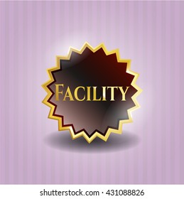 Emblema dorado de instalaciones