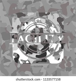 Facility grey camouflage emblem