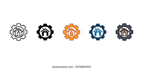 Facility icon sets with different styles
