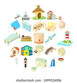 Facility icons set. Cartoon set of 25 facility vector icons for web isolated on white background